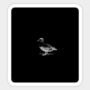 Black and White Pattern of Duck by Lya Qays Sticker